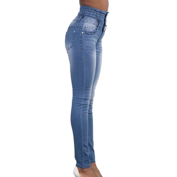 Nauja rudens ir žiemos moteriškų džinsų mados seksualus aukštos juosmens, plonas elastingas plius dydis mažas kojų džinsai Moteriška Europoje ir Amerikoje