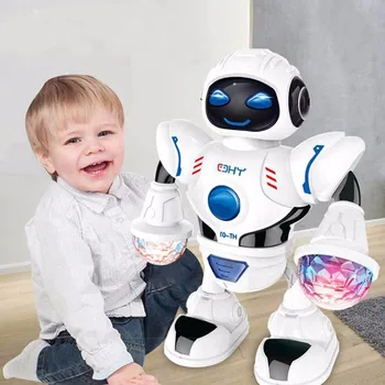Nauja Vaikai Elektroninių Pėsčiomis Šokių Robotas Žaislas su Mirksinčios Šviesos,Muzikos Mirksi LED Šviesos Pėsčiomis Žaislai