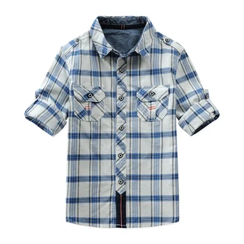 NAUJA Vaikų Pledas Marškiniai geros kokybės Medvilnės ilgomis rankovėmis Berniukui marškinėliai Už 3-7 Metų vaikų drabužius pavasario/rudens dėvėti