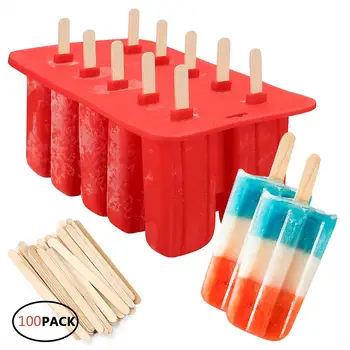 Naujas 10 Elementų Sušaldyti Ledo Kubelių Formos Lolly Pelėsių Dėklas Visos Virtuvės Popsicle Maker 