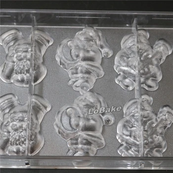Naujas 10 ertmių skirtingų Kalėdų Senelio formos Polikarbonato plastiko pelėsių 