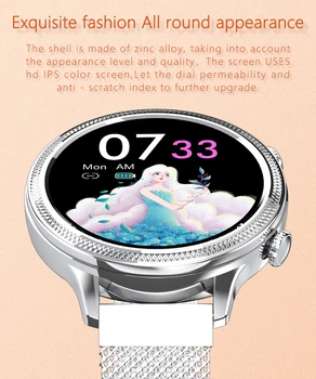 Naujas 2021 M3 Smart Watch Moterų Apyrankės 1.1 Colių Visiškai Apvalus Ekranas Širdies ritmo Monitoringo IP67 atsparus Vandeniui Ponios Sporto Laikrodžiai