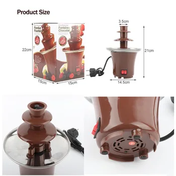 Naujas 3 pakopos Mini Šokolado Fontanas Kūrybinis Dizainas Šokoladą Išlydyti Su Šildymo Fondue Mašina, EU Plug