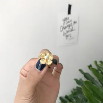 Naujas 925 sterlingas Sidabro, aukso Gėlių Žiedai Moterims Reguliuojamo Dydžio Žiedai Mados Vestuvių Papuošalai Anillos Muje