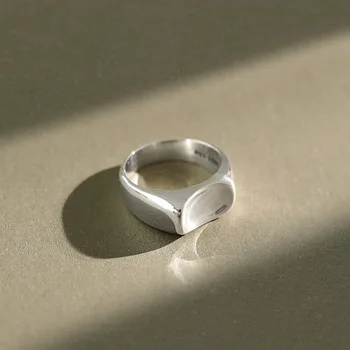 Naujas 925 sterlingas sidabro Sklandžiai įgaubtas žiedai moterims bauda papuošalai, sidabro 925 vestuvinį žiedą, aksesuarai dovanos draugams