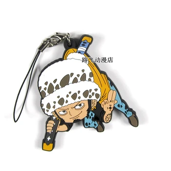 Naujas Atvykimo Vieno Gabalo Luffy Ace Nami Sabo Boa Hancock Zoro Chopper Trafalgaro Teisės Japonų Anime gumos keychain dirželis D165