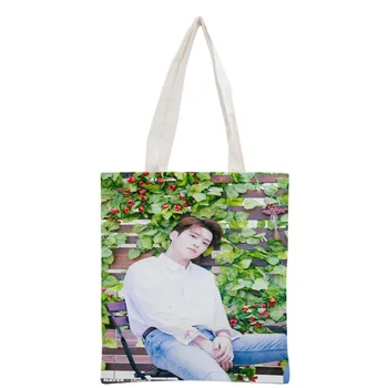 Naujas atvyko užsakymą KPOP JaeHyun atspausdinta drobė nešti maišą moterų paplūdimio rankinė kelionės krepšys nešiojamų pirkinių krepšys