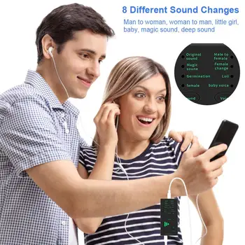Naujas Balso Keitiklis Adapteris, 8 Balso Changeing Režimai Mikrofonas Disguiser Telefono Mikrofonas Balso Keitiklis Adapteris PUBG MIC Žaidimas