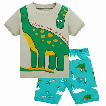 Naujas Dizainas Dinozaurų Berniukų Pižama Nustato Vaikų Pyjama Berniuko Sleepwear Kostiumas Teleskopas Vaikai Pjamas namuose dėvėti Kostiumai Pižamą