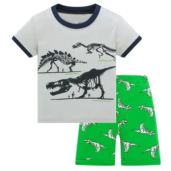 Naujas Dizainas Dinozaurų Berniukų Pižama Nustato Vaikų Pyjama Berniuko Sleepwear Kostiumas Teleskopas Vaikai Pjamas namuose dėvėti Kostiumai Pižamą