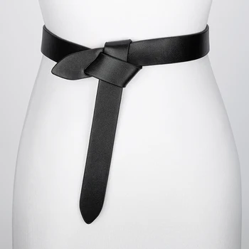 Naujas Dizainas Karvė natūralios Odos Džinsai Rišti diržų Suknelė Plonas Moterų Diržas KARŠTO nr. sagtis Joker Lady mazgas Dirželis coft kailis šalis