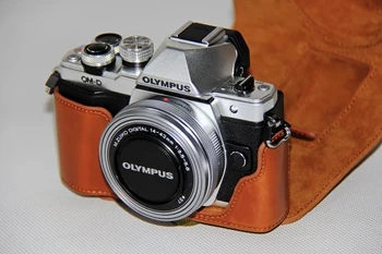 NAUJAS Fotoaparatas Odinis dėklas dangtelis Olympus OM-D OMD EM10II E-M10 MarkII (trumpas objektyvas 14-42mm Objektyvas) su Dirželiu
