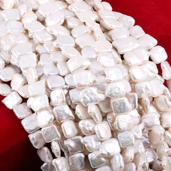 Naujas natūralių gėlavandenių perlų balta aikštėje perlų karoliukai, naudojami papuošalų priėmimo 