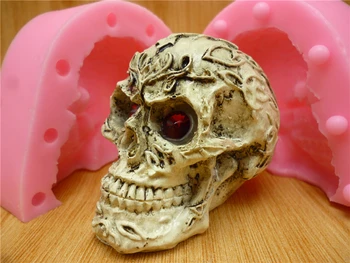 Naujas produktas! Helovinas Modelius 3D Kaukolė Torto Formos Šokoladas, Saldainiai, Žvakės, Silikono Formų Torto Įrankius, Pyragai, bandelės, Baras Muilas Pelėsių