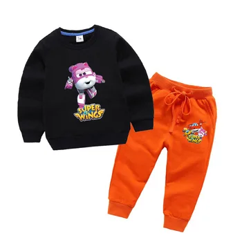 Naujas Super Sparnus vaikų megztinis kostiumas mados vaikų ilgomis rankovėmis patogus medvilnės Baby Girls Cartoon megztinis + kelnės