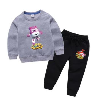 Naujas Super Sparnus vaikų megztinis kostiumas mados vaikų ilgomis rankovėmis patogus medvilnės Baby Girls Cartoon megztinis + kelnės