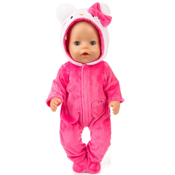 Naujas šiltas katė jumpsuits+batai Lėlės Drabužiai Tinka 43cm zapf kūdikių Lėlės drabužiai reborn baby Doll Priedai