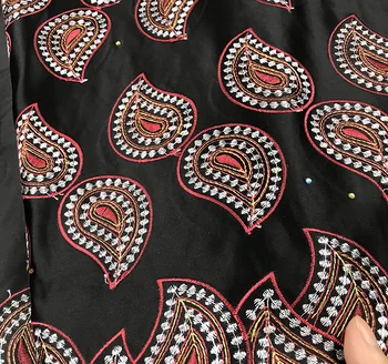 Naujausias Mados dizaino Juodos spalvos Afrikos Nėrinių Audinys, Pigūs Afrikos George Nėrinių Audinio suknelė