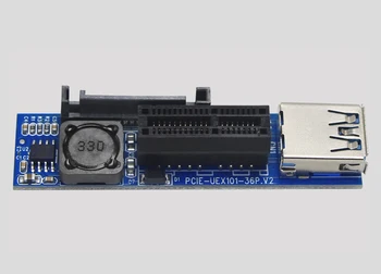 Naujausias Pardavimo PCI-E X1 ilgiklis Riser Card Extender USB 3.0 Perdavimo Kabeliai, PCI-E X1, siekiant 1X Adapteris Adaptador PC Priedai