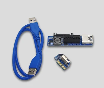 Naujausias Pardavimo PCI-E X1 ilgiklis Riser Card Extender USB 3.0 Perdavimo Kabeliai, PCI-E X1, siekiant 1X Adapteris Adaptador PC Priedai