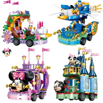 Naujosios Princesės Pilis Blokai Mielas Mickeyed Pelės Donalded Ducked Anime Pav Švietimo Žaislas Vaikams Geriausia Dovana Disney