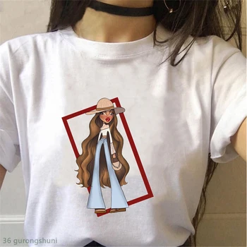 Naujovė dizaino moterys t-shirt mielas jade y2k bratz spausdinti camiseta mujer marškinėliai kawaii estetikos viršūnių vasaros Harajuku femme marškinėlius