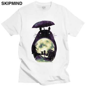 Naujovė, Mano Kaimynas Totoro Marškinėlius Vyrams Medvilnės Laisvalaikio T-shirt Trumpas Rankovėmis Japonų Anime Hayao Miyazaki Ventiliatorius Tee Marškinėliai