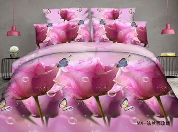 Naujų Namų tekstilės Matinio Audinio 3D Gėlės Antklodė Padengti Patalynės Rinkinys, paklodės Antklode Padengti paklode Užvalkalas 4pcs/set