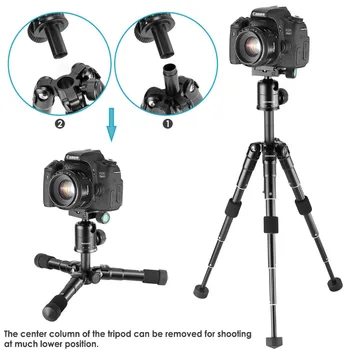 Neewer 20 colių Nešiojamas, Kompaktiškas Stalinis Makro Mini Trikojis 360 Laipsnių Kamuolį Galva 1/4 colių Greito Atleidimo Plokštė, skirta Canon Fotoaparatą