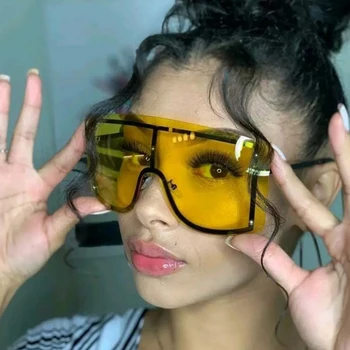 Negabaritinių akiniai nuo saulės moteris 2020 Prabanga taškus Madingo Prekės ženklo Gradientas saulės akiniai moterų metalo Black Akiniai Gafas de sol