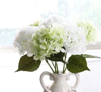 Nekilnojamojo Touch Silikono Kamuolys Hydrangea Dirbtinės Gėlės Drėgmės Touch Vestuvių Namų Šaliai Dekoratyvinis