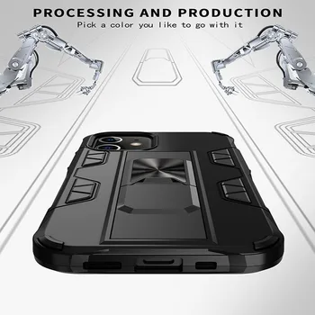 Nematomas Laikiklis Šarvai Atveju iPhone 12 Mi Ni 12 11 Pro Max Telefoną Atveju iphone6 7 8 Plus X Xr Xs Max SE Apsauginis Dangtelis