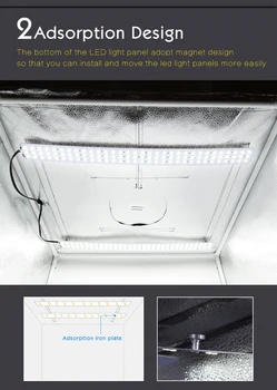 Nemokama laivas 40*40*40cm portable LED foto studija Šviesos Palapinėje set+2 Backdrops+stiprumą fotografijos palapinė rinkinys mini dėžutė foto lauke