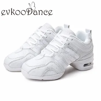 Nemokamas Pristatymas baltos spalvos sportinių Šokių bateliai evkoodance minkštas padas dėvėti ne flexiable Šokių Sneaker moterų J-005