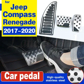 Nerūdijančio Plieno Akceleratoriaus Pedalas Stabdžių Pedalai Apima Poilsio Pedalai Jeep Compass 2017-2020 Renegade Automobilių Koja Priedai