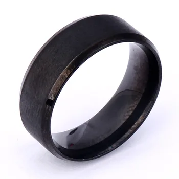 Nerūdijančio plieno žiedas Europos ir Amerikos titano plieno papuošalai paprasta platus paviršius matinis piešimo pagirti žiedas
