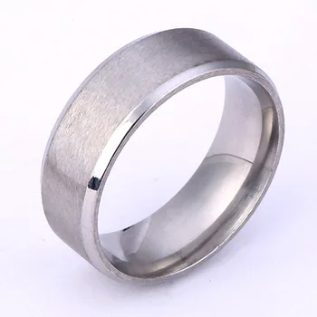 Nerūdijančio plieno žiedas Europos ir Amerikos titano plieno papuošalai paprasta platus paviršius matinis piešimo pagirti žiedas