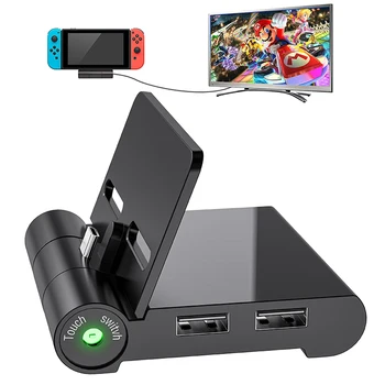 Nintendo Perjungti TV Dokas Suderinamas su Jungikliu Mini Nešiojamas, Sulankstomas Įkroviklis TV Adapteris 1080P HDMI ir USB 3.0 Žaisti Stovėti Charg