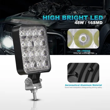 NLpearl Mini LED Darbo Šviesos 42W 48W LED Šviesos Juosta 12V 24V Aikštėje Prožektoriai Led Juosta Offroad Jeep Sunkvežimių 4X4 4WD VISUREIGIS ATV