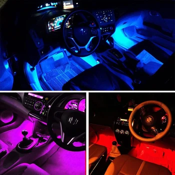 NLpearl RGB LED Automobilio Salono Aplinkos Šviesos LED Juostelė Šviesos Muzikos Garso Kontrolė Atmosfera Dekoratyvinės Šviesos su Nuotolinio 12V 5V