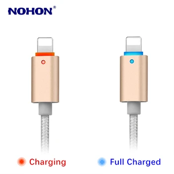 NOHON 1.5 M USB Duomenų Krovimo Laidas iPhone XS Max XR X Smart LED Lemputė USB Kabeliai, iPhone 5 5S 6 6S 7 8 Plius 