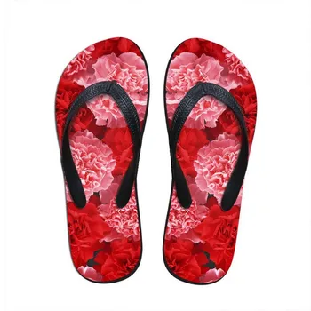 Noisydesigns vyriškos šlepetės raudonos gėlių spausdinti kietas berniukai platformos basutės vyrų paplūdimio avalynė skaidrių batai fifo šlepetės