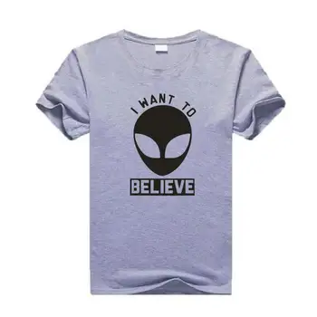 Noriu Tikėti, Svetimų Spausdinti Moterų Marškinėlius Ufo Kosmoso Mokslo Harajuku Marškinėliai Tee Marškinėliai Femme Harajuku Juokingi Marškinėliai Moterims Topai