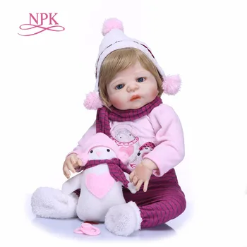 NPK 55CM Realaus Dydžio Originalus Bebe Lėlės reborn bamblys mergina rožinė princesė vonios žaislas labai švelnus viso kūno silikono lėlės surprice
