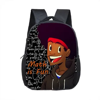 Nuostabi juoda berniukas spausdinti kuprinė afro ruda vaikų darželio kuprinė vaikams mokyklos krepšiai animacinių filmų bamblys maišelį vaikai bookbag