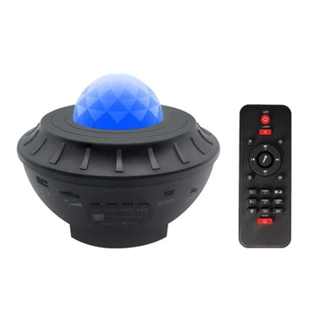 Nuotolinio Bluetooth Balso Kontrolės Spalvinga LED Žvaigždėtas Dangaus Projektorius, USB Muzikos Grotuvas, Lazeris, Naktį Šviesos Romantiška Projekcija Lemputė P