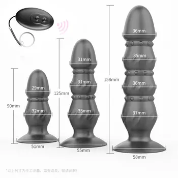 Nuotolinio Valdymo Analinis Vibratorius Prostatos Massager Butt Plug USB Įkrovimo 3 Dydis 12 dažnius naudojančias Silikono Išangę Sekso Žaislas Vyrams