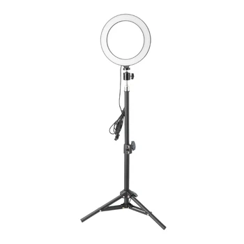 Nuotrauka LED Selfie Žiedas Užpildyti Šviesos 8 Colių Pritemdomi Telefono Kamera 20CM Žiedas Lempa Su Stovu Trikojo Makiažas Vaizdo Gyventi Studija