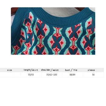 Off-pečių megztinį spausdinimo paketo klubo sijonas, dviejų dalių moterų Megzti Apranga, Rudens, Žiemos Sijonas + Cardigan Megztinis Rinkiniai
