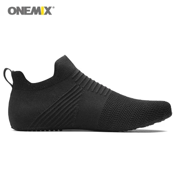Onemix vyrų patalpų vaikščiojimo batai slip-on innner šlepetes baltas aukštos elastinga ne klijai ekologiškai šviesos kietas vyras patalpų batai